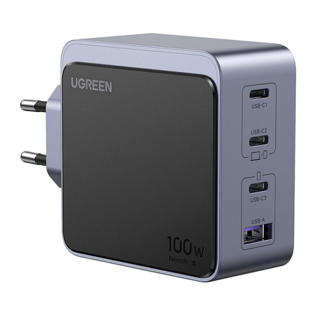 Ładowarka sieciowa UGREEN Nexode S 100W 3xUSB-C USB (szara)