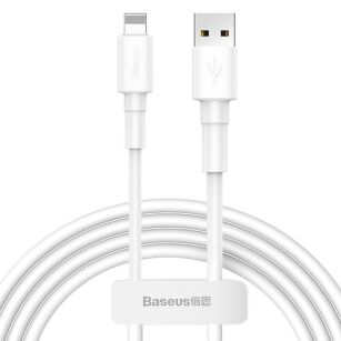 Kabel Lightning 1m 2.4A Baseus Mini biały 