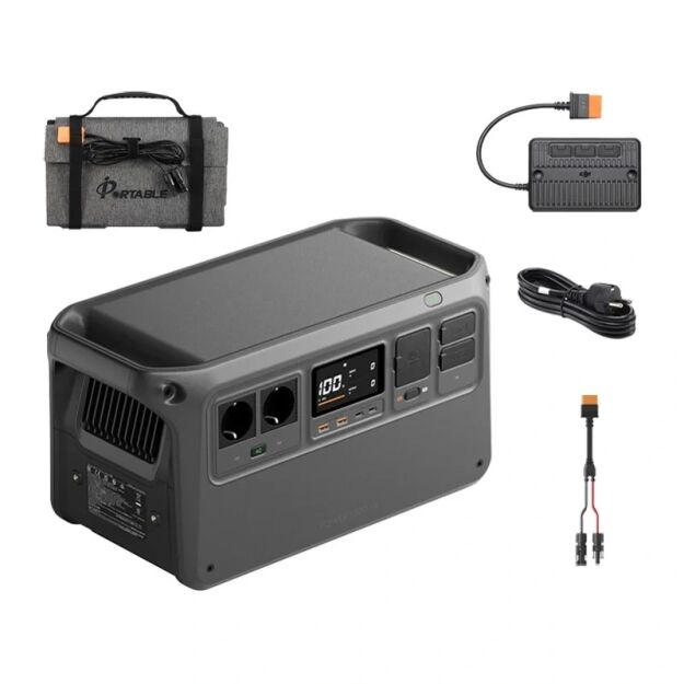 Stacja zasilania DJI Power 1000 v2 + panel solarny 100W + adapter MPPT + kabel MC4