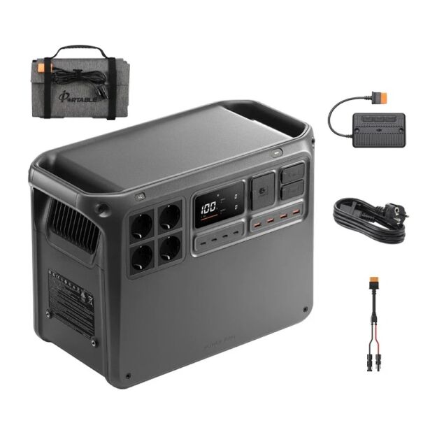 Stacja zasilania DJI Power 2000 + panel solarny 100W + adapter MPPT + kabel MC4